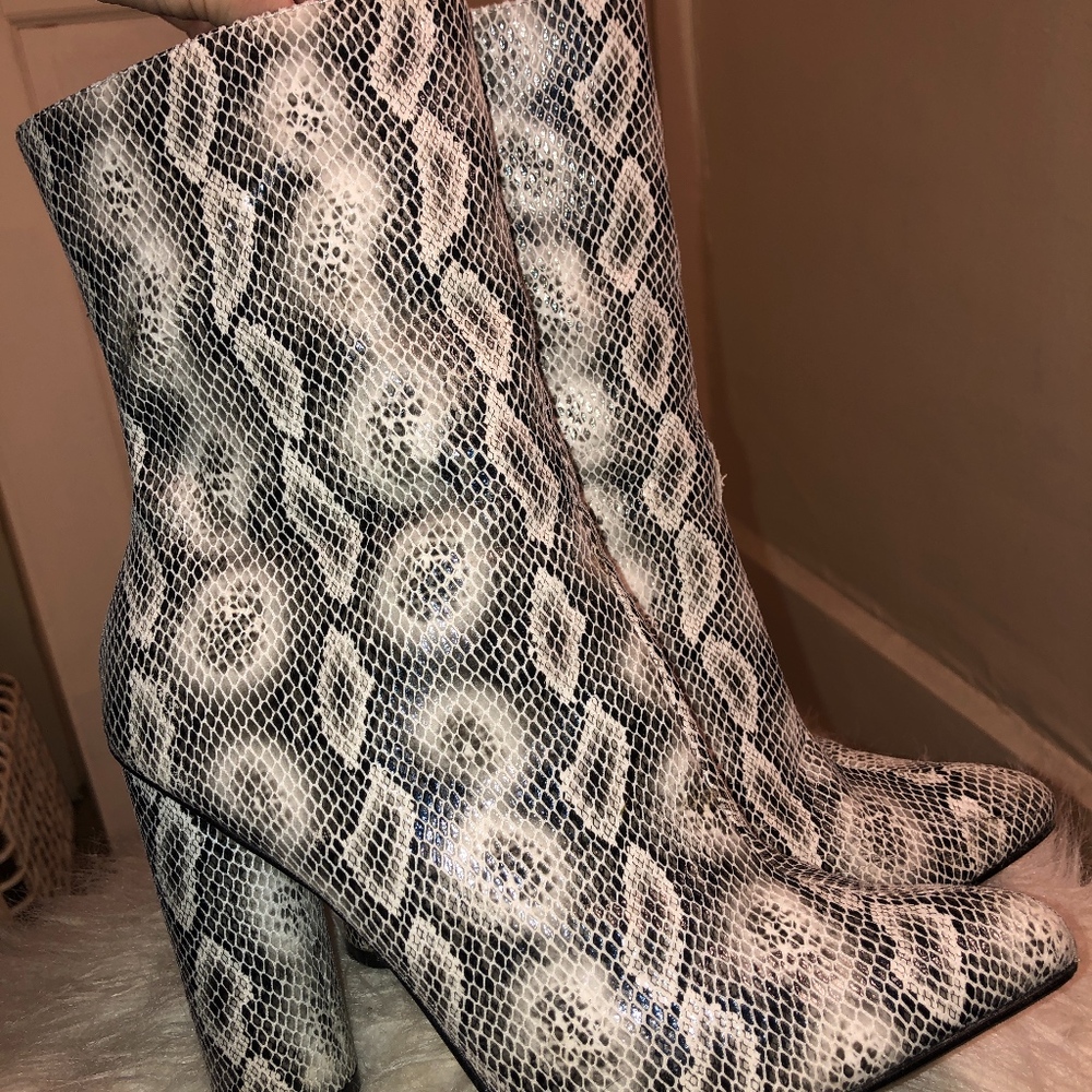 Snake skin booties